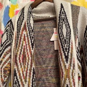 NWT Woven Heart Southwest Style Cardigan - Size M
